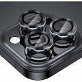 Μεταλλικό Κάλυμμα Κάμερας Armor ring με tempered glass για iPhone 14 Pro / 14 Pro Max Μαύρο